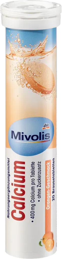 Calcium Comprimés effervescents 20 pièces, 82 g Complément alimentaire