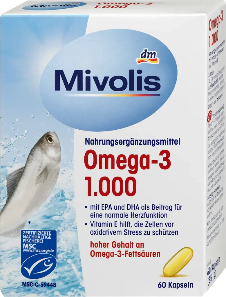 Omega-3 1000, Capsules 60 pièces, 85,1 g Complément alimentaire