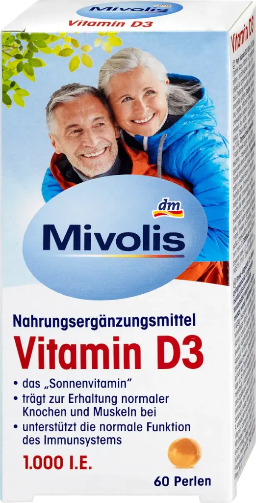 Perles de vitamine D3 1000 I.E. 60 pièces, 13,3 g, Complément alimentaire