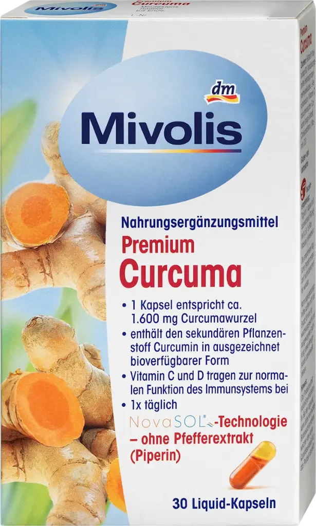 Capsules de curcuma premium, 30 pièces, 19 g, Complément alimentaire