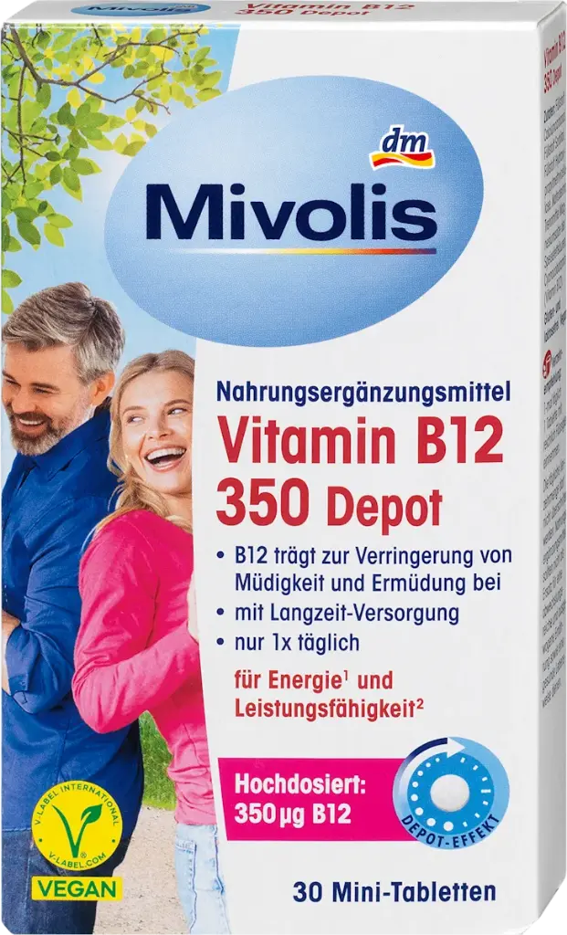 Vitamine B12 350 Depot, 30 mini-comprimés, 6 g, Complément alimentaire