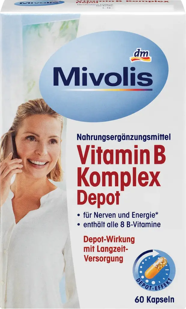 Complexe de vitamine B à libération prolongée, capsules, 60 pièces, 33 g, Complément alimentaire