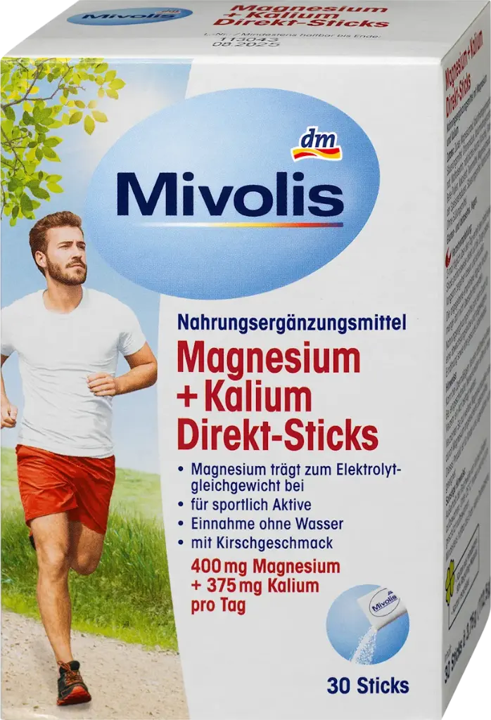 Magnésium + Potassium Direct-Sticks 30 pièces, 112,5 g, Complément alimentaire