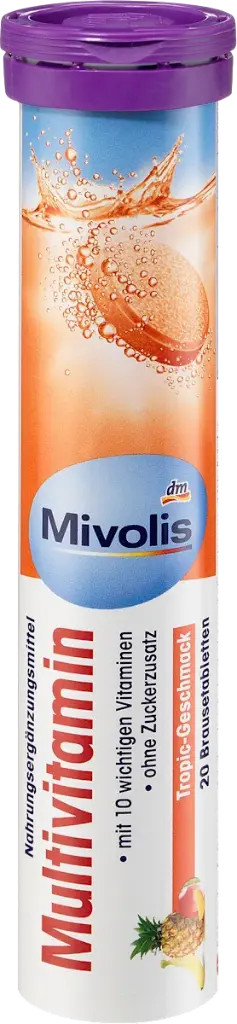 Comprimés effervescents multivitaminés, 20 pièces, 82 g, Complément alimentaire