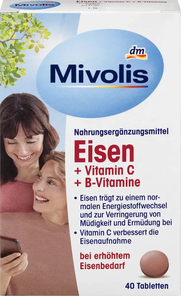 Iron + Vitamin C + B-Vitamins, Comprimés, 40 pièces, 25 g Complément alimentaire