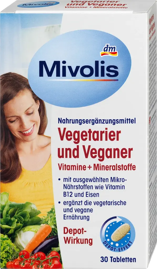 Vitamines + Minéraux pour végétariens et végétaliens, Comprimés 30 pièces, 46 g Complément alimentaire