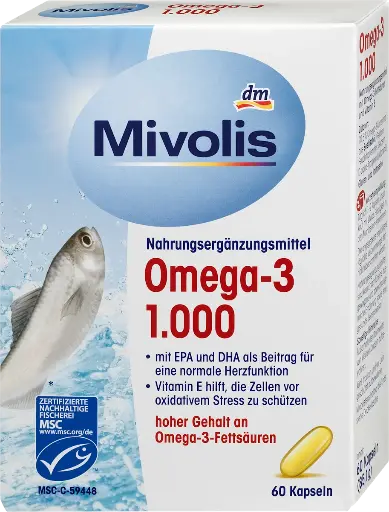 Omega-3 1000, Capsules 60 pièces, 85,1 g Complément alimentaire