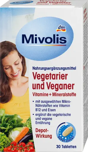 Vitamines et minéraux pour végétariens et vegans, comprimés 30 unités, 46 g, Complément alimentaire