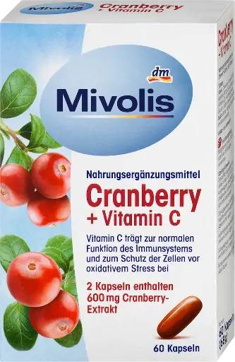 Cranberry + Vitamine C Capsules, 60 pièces, 68 g, Complément alimentaire