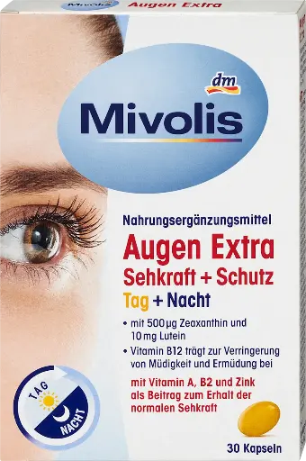 Augen Extra Sehkraft + Protection, Jour + Nuit, Capsules, 30 pièces, 28,8 g, Complément alimentaire