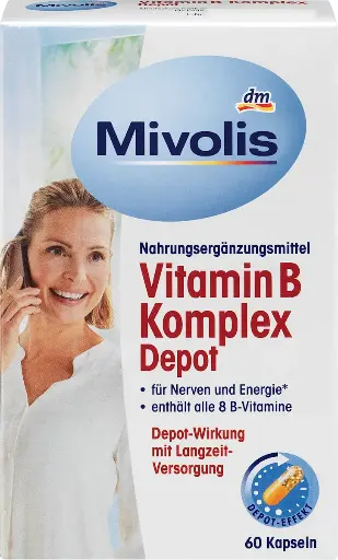 Complexe de vitamine B à libération prolongée, capsules, 60 pièces, 33 g, Complément alimentaire