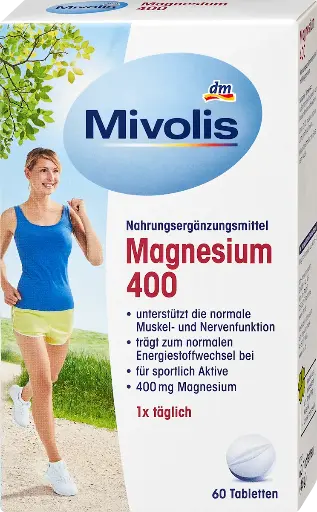 Magnésium 400 Comprimés 60 pièces, 48 g Complément alimentaire