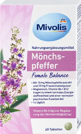 Tablettes de gattilier Mönchspfeffer, 60 pièces, 15 g Complément alimentaire