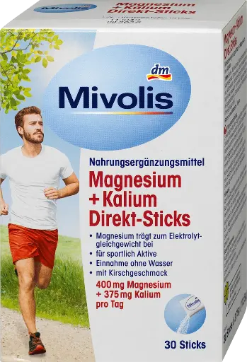 Magnésium + Potassium Direct-Sticks 30 pièces, 112,5 g Complément alimentaire