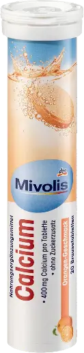 Calcium Comprimés effervescents 20 pièces, 82 g Complément alimentaire